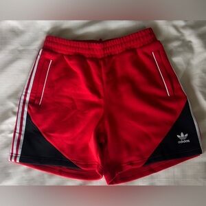 Adidas Men’s Red and Black Fleece Shorts Size Medium